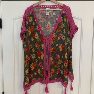 Ivy Jane Floral Boho Small Tassel Retro Kimono Fairy Whimsy Cottage Core